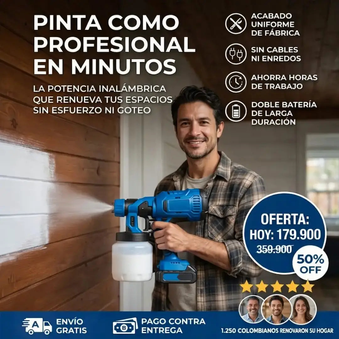 Pistola Pintura Inalámbrica Doble Bateria