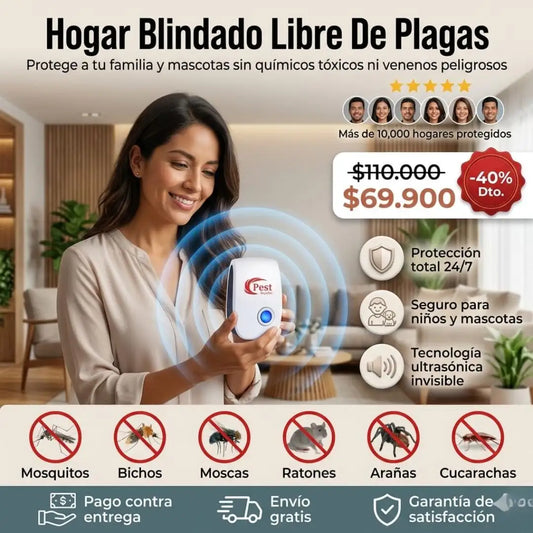 Repelente Ultrasónico de Insectos – Mantén Tus Espacios Más Cómodos y Protegidos Sin Olores ni Químicos
