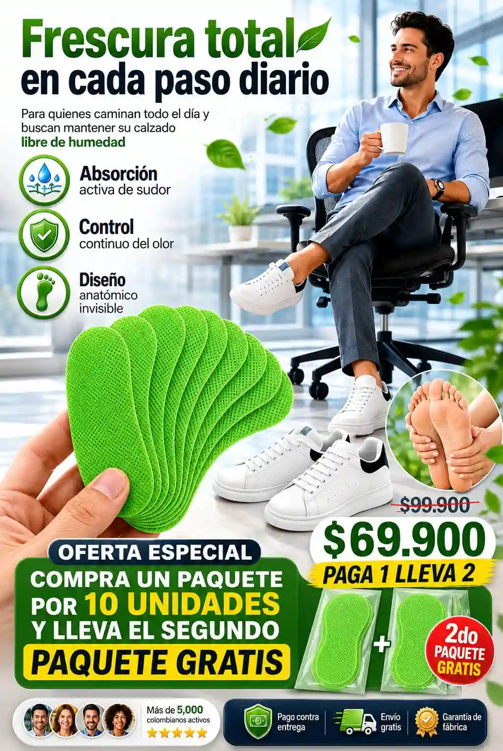 Parches Desodorizantes para Zapatos – Frescura Duradera y Mayor Comodidad en Cada Paso